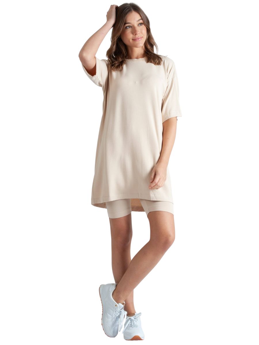 lucca couture MONICA JERSEY SHORTS-MILK TEA