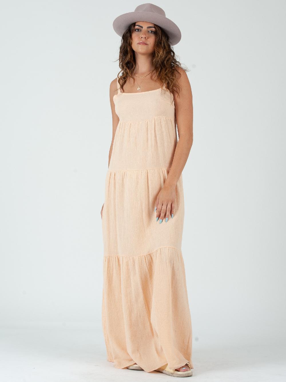 lucca couture NAFPLION GAUZE MAXI DRESS-PEACHY