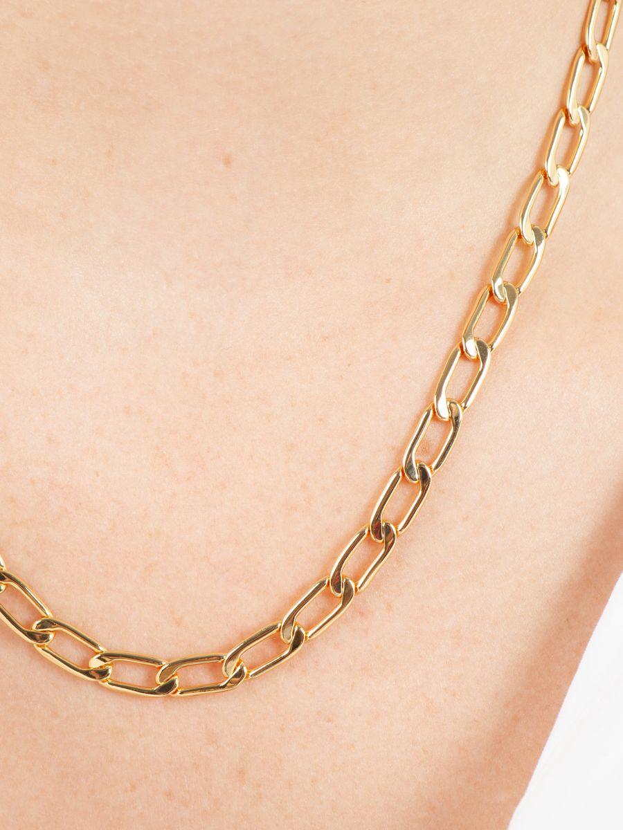 lucca couture NARROW CHAINLINK NECKLACE-GOLD