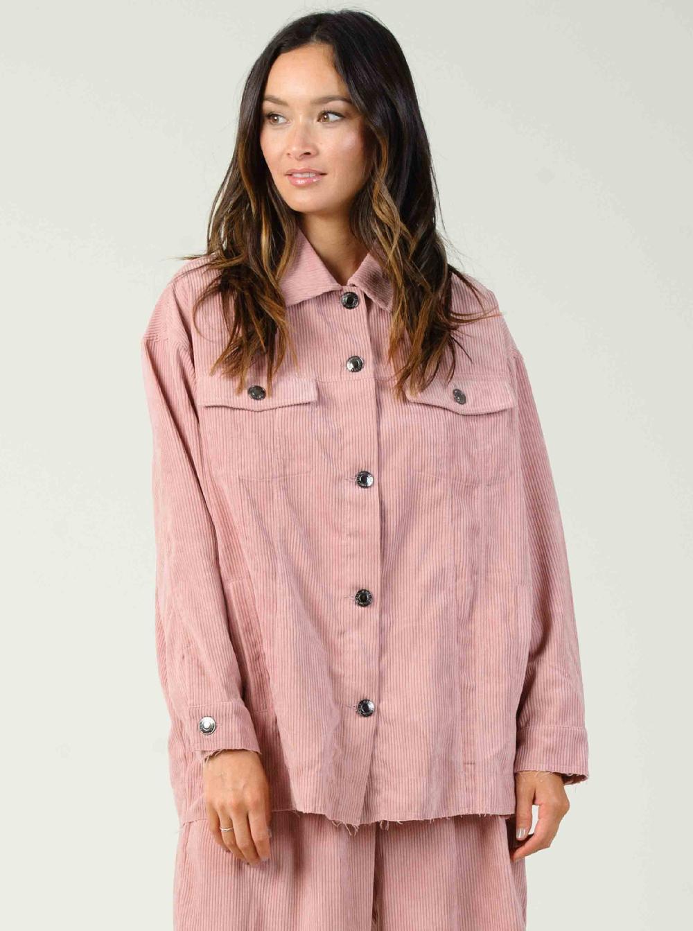 lucca couture NEBBIOLO CORDUROY JACKET-DUSTY PINK