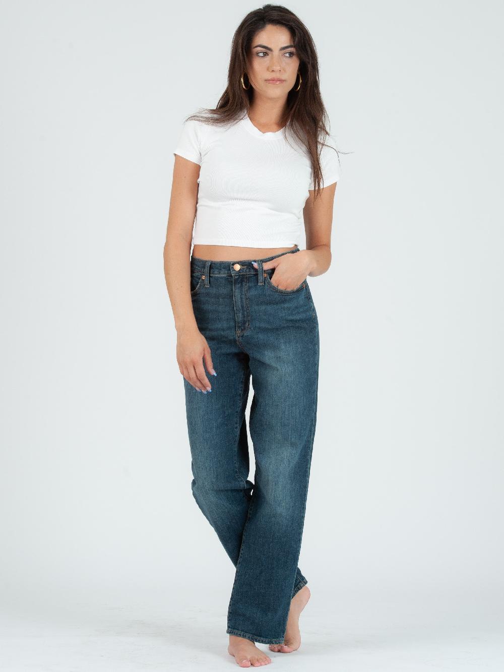 lucca couture NICOLE ROUND NECK CROPPED TEE-WHITE