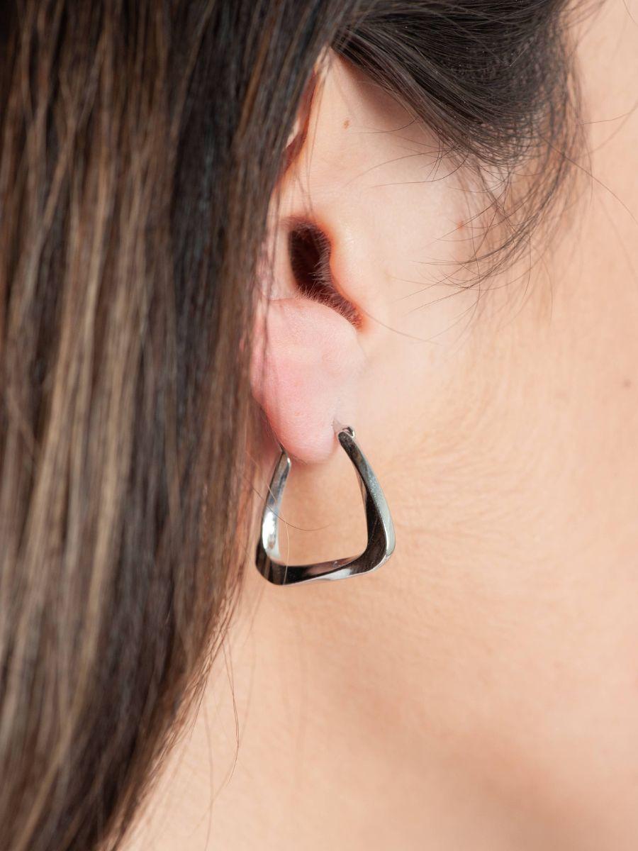 lucca couture OBSCURE TRIANGLE HOOP EARRINGS