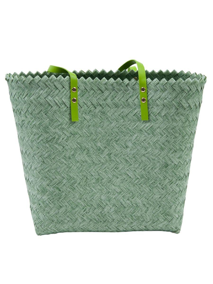 lucca couture OFF TO MARKET WOVEN PURSE-GREEN