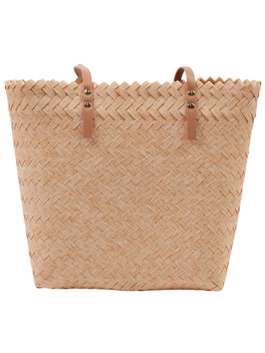 lucca couture OFF TO MARKET WOVEN PURSE-NATURAL