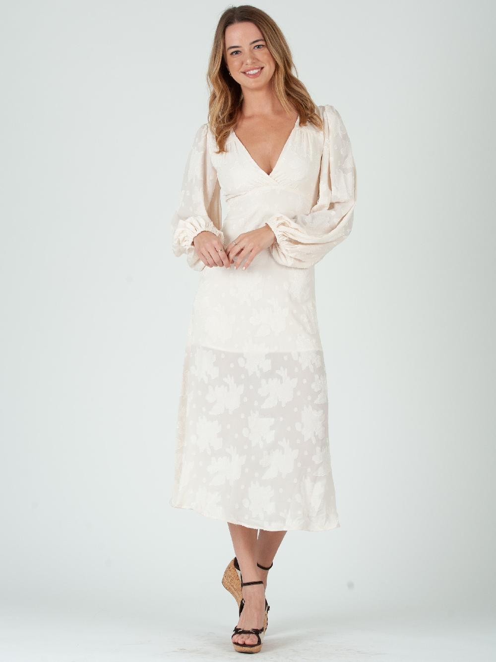 lucca couture PATRAS MIDI DRESS-VANILLA