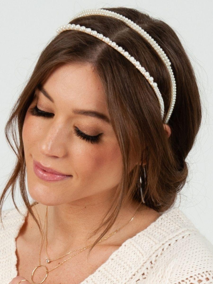 lucca couture PEARL STRAND HEADBAND