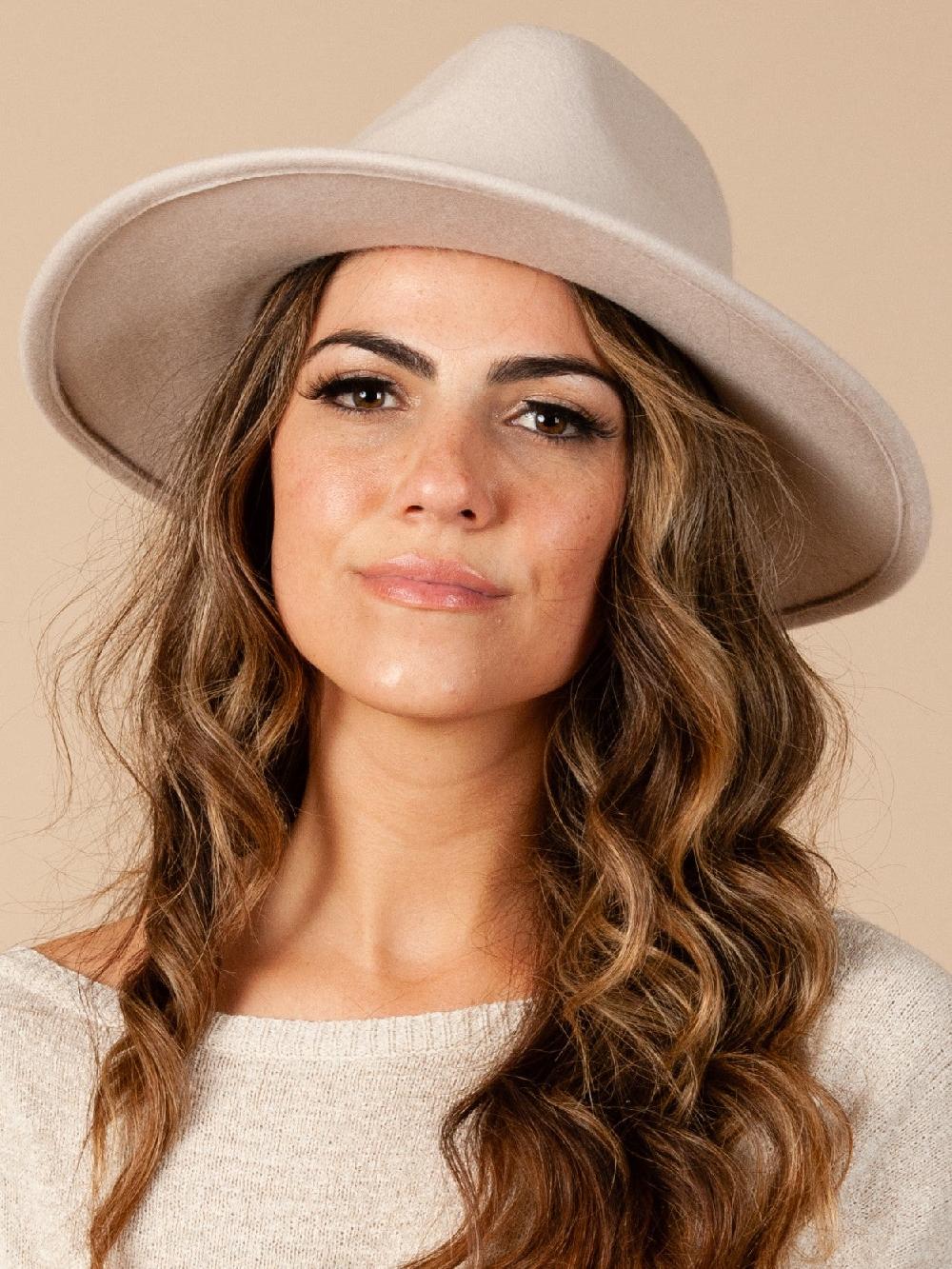 lucca couture PRECIOUS WOOL FEDORA-PEARL