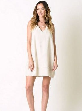 lucca couture RAELYNN RACER BACK DRESS-ECRU