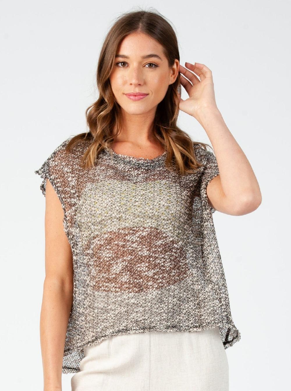 lucca couture RELAXED FIT SLUB KNIT MUSCLE TANK