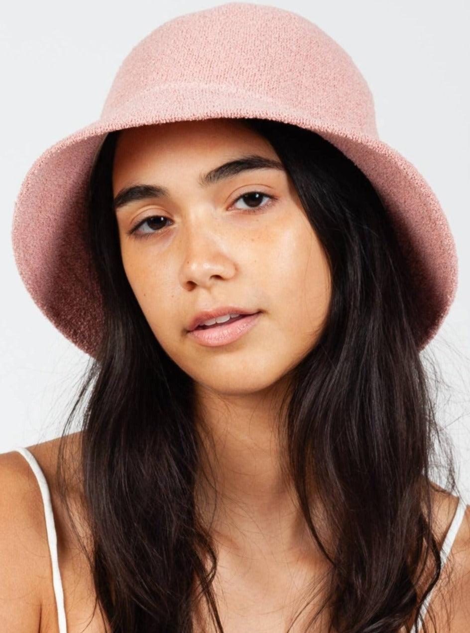 lucca couture RENEE TERRY CLOTH BUCKET HAT-PINK