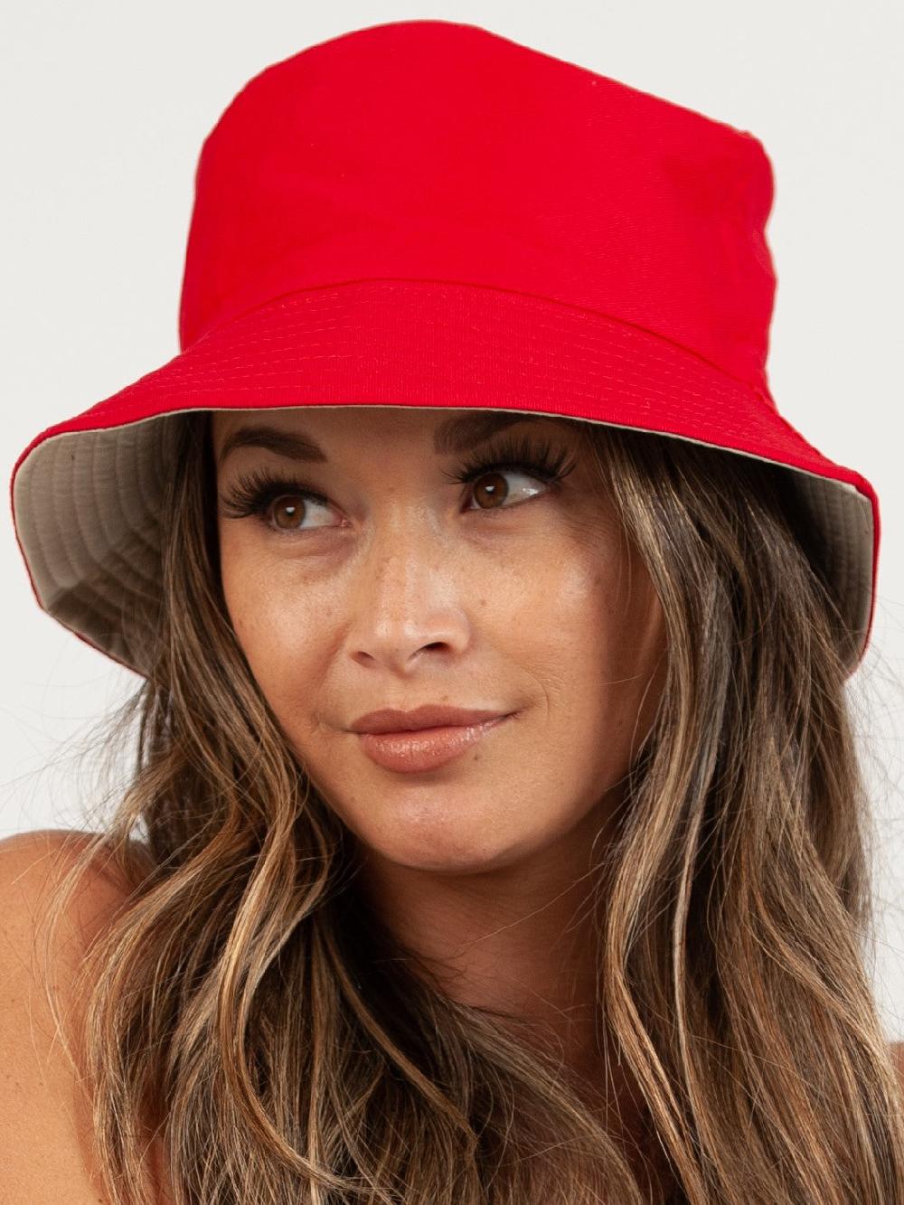 lucca couture ROCA CANVAS BUCKET HAT-RED
