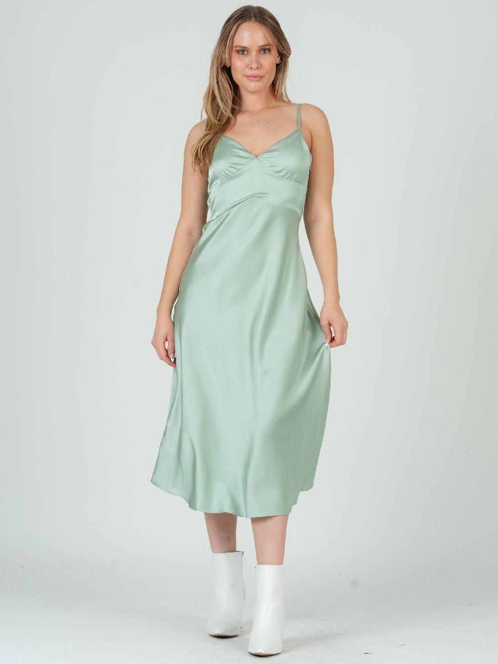 lucca couture SATEEN MIDI SLIP DRESS-CHATEAU