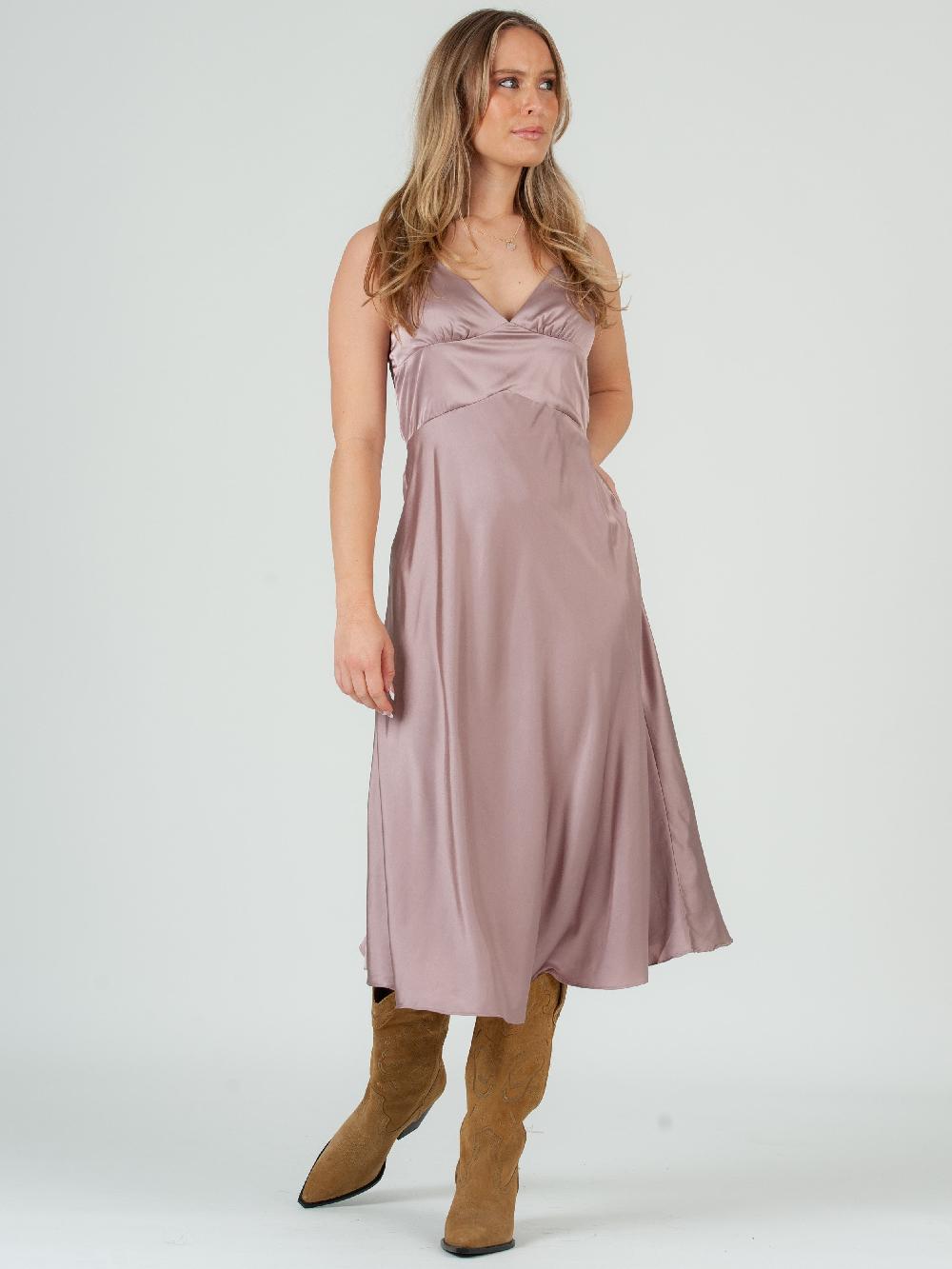 lucca couture SATEEN MIDI SLIP DRESS-WISTERIA