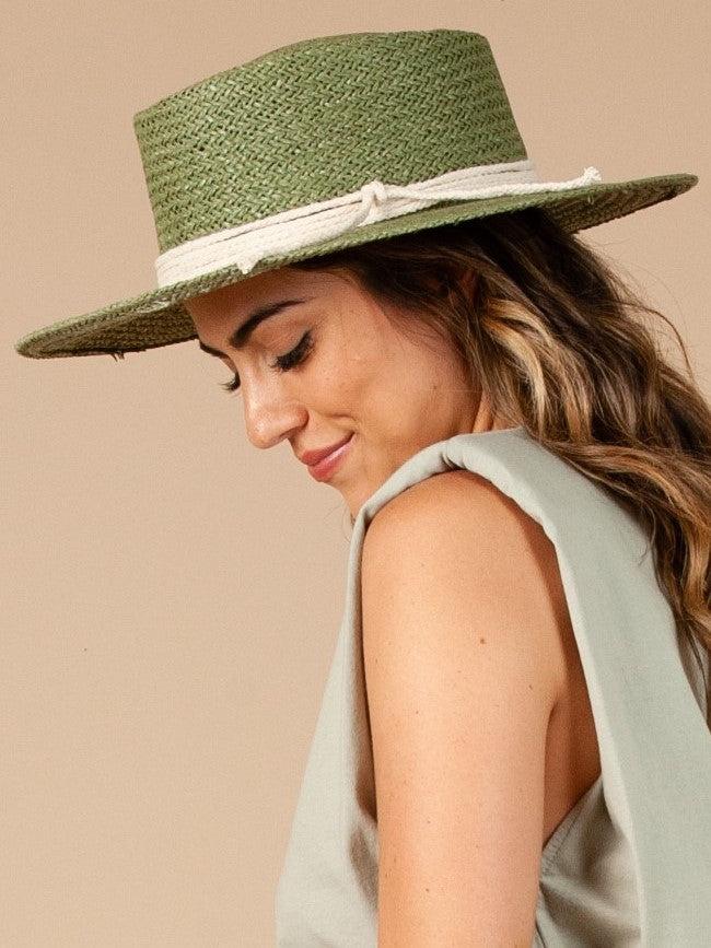 lucca couture SEASIDE WIDE BRIM BOATER-GRASS