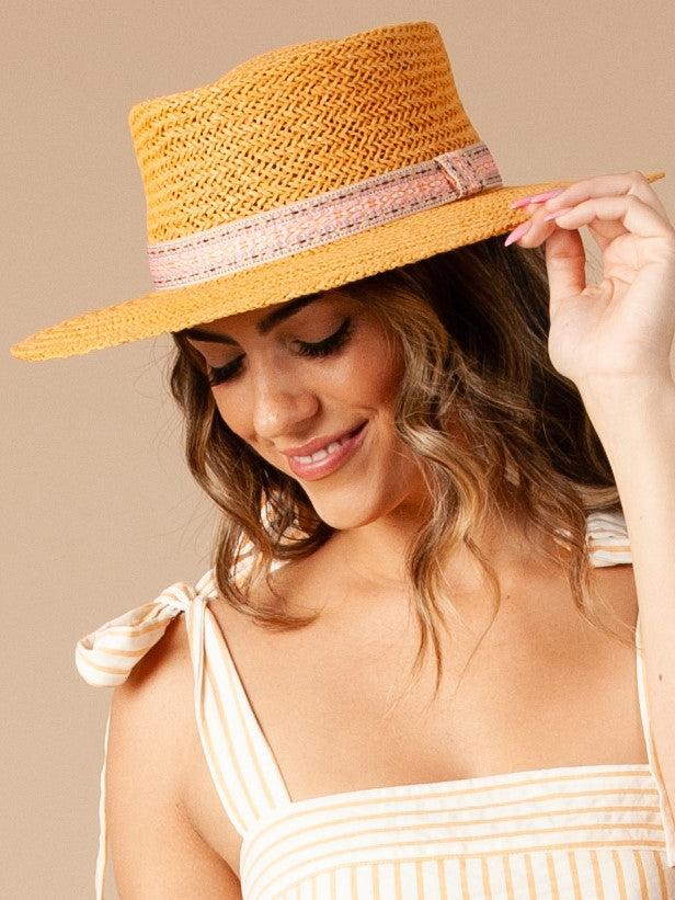 lucca couture SEASIDE WIDE BRIM BOATER-TAN