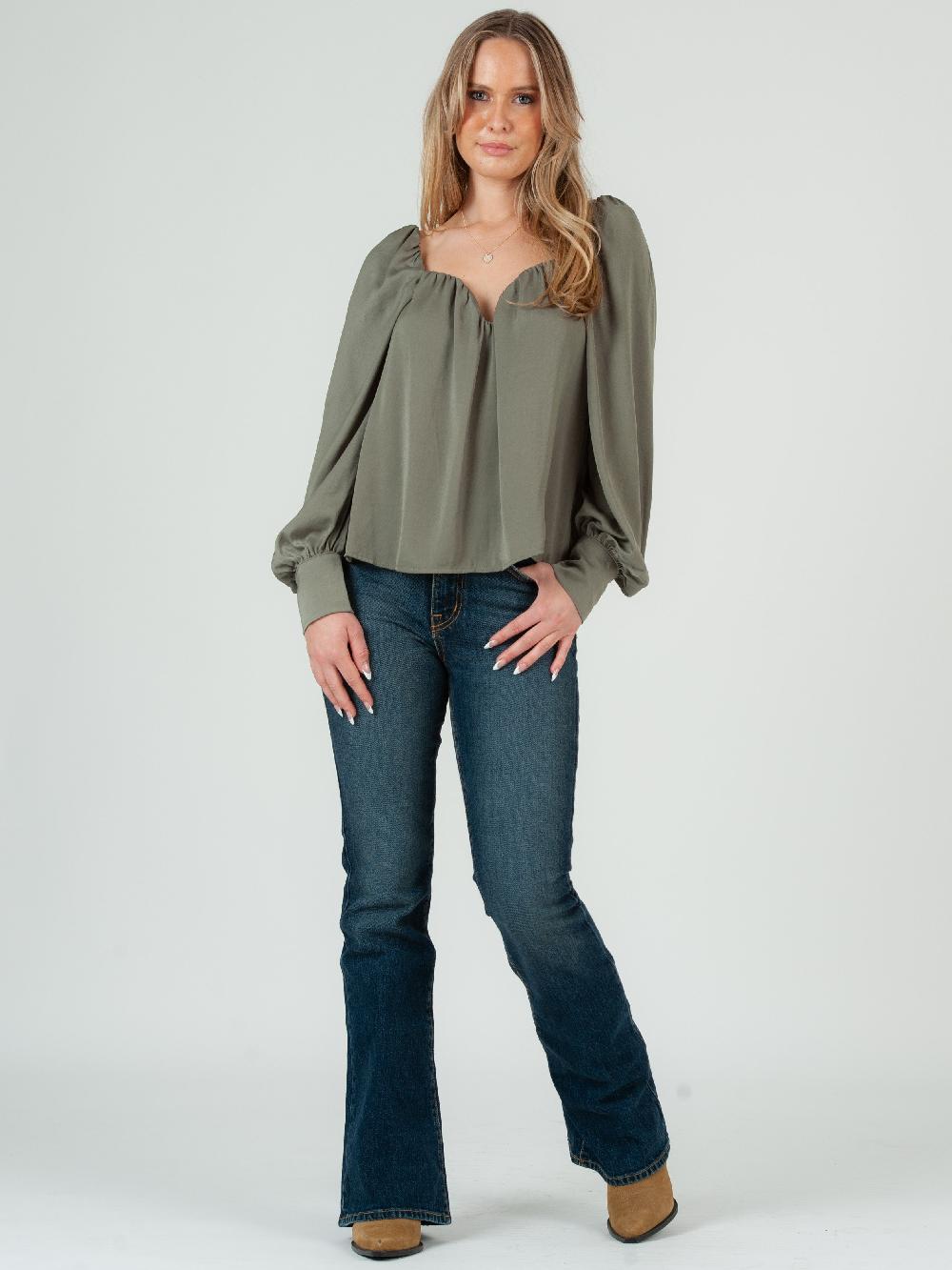 lucca couture SERENA SWEETHEART TOP-MOSS