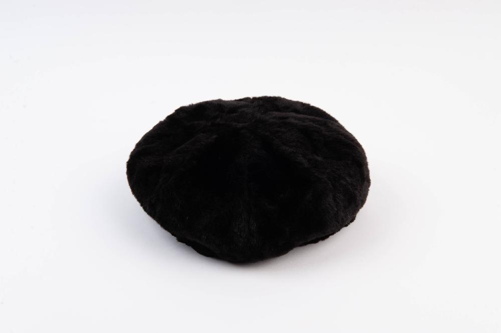lucca couture SEZANNE FAUX MINK BERET-BLACK