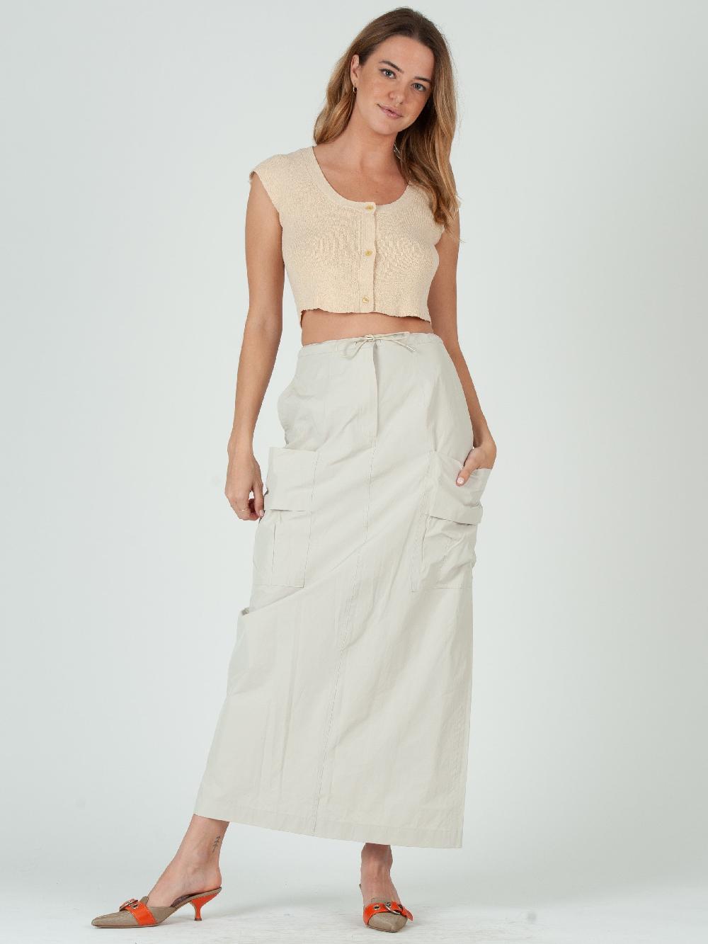 lucca couture SHAY KNIT CROP TOP-VANILLA