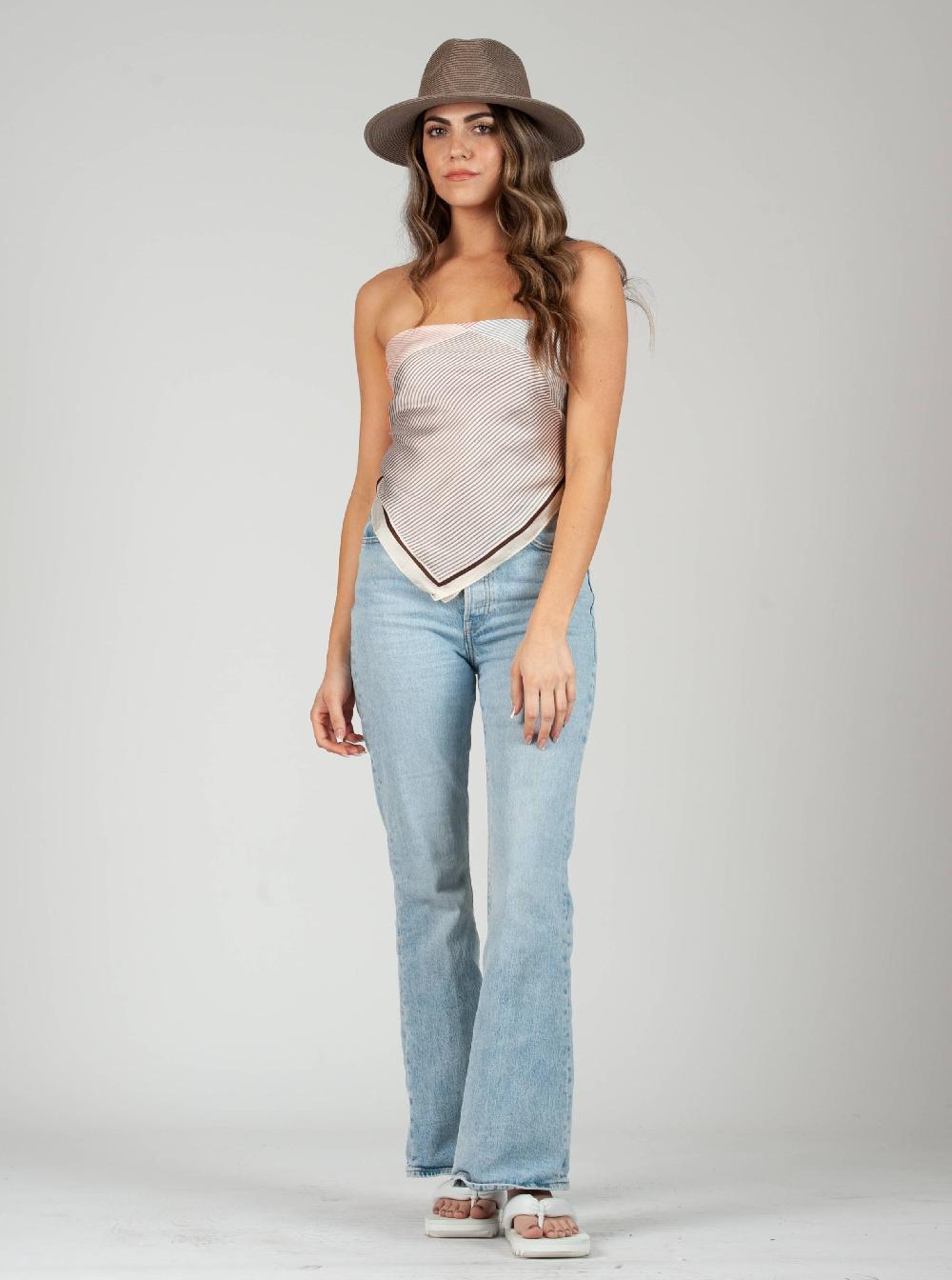 lucca couture SICILY SATIN SCARF-PINK GRID