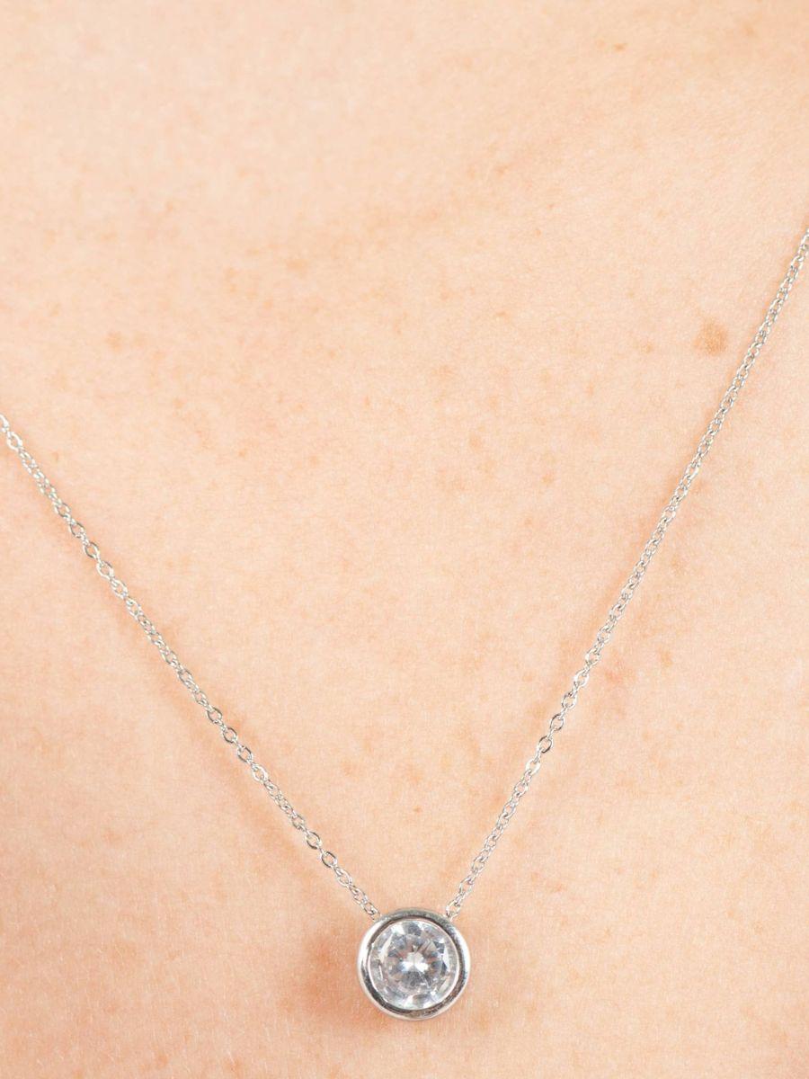 lucca couture SOLITAIRE NECKLACE-SILVER