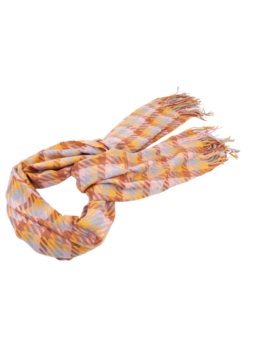 lucca couture STAR HOUNDSTOOTH SCARF-MUST/SIENNA