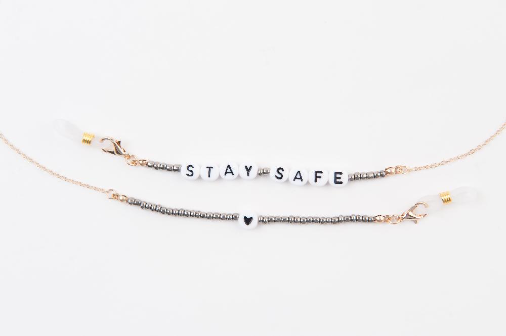 lucca couture STAY SAFE BEADED MASK CHAIN