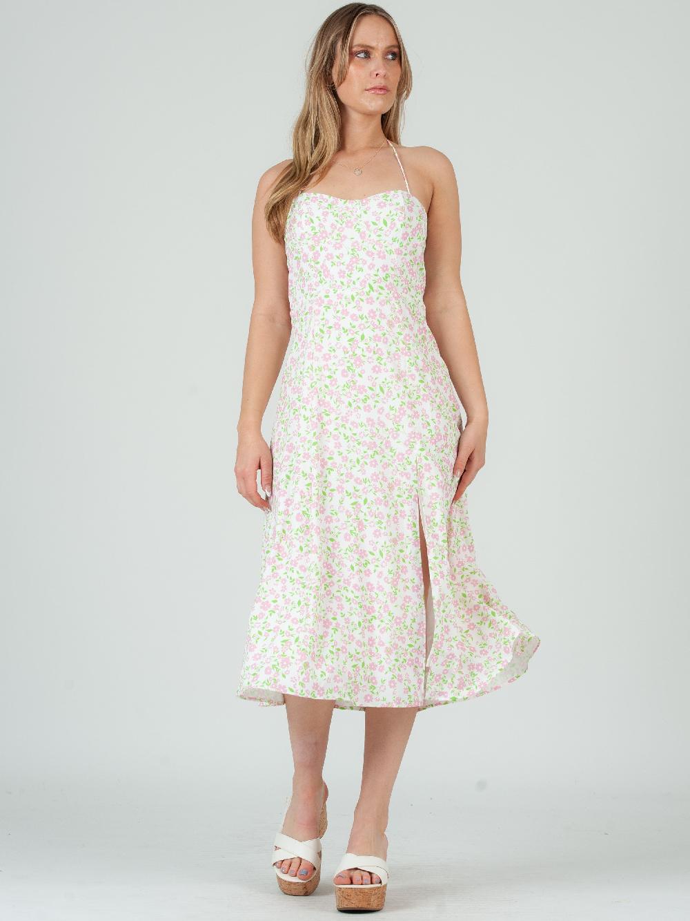 lucca couture STELLA SWEETHEART DRESS-WHITE PINK