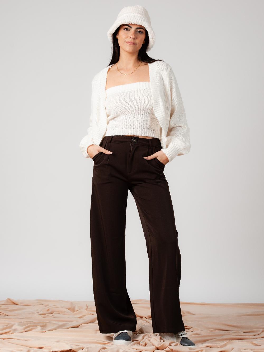 lucca couture STELLA TOP AND CARDIGAN SET-WHITE