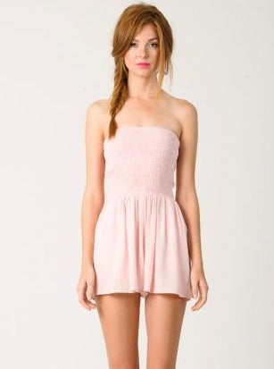 lucca couture STRAPLESS RETRO ROMPER-PINK