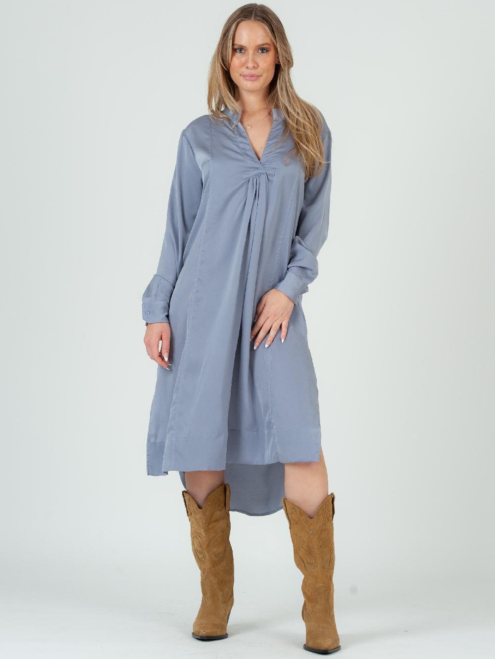 lucca couture SYLVIE SATIN TUNIC DRESS-IRIS
