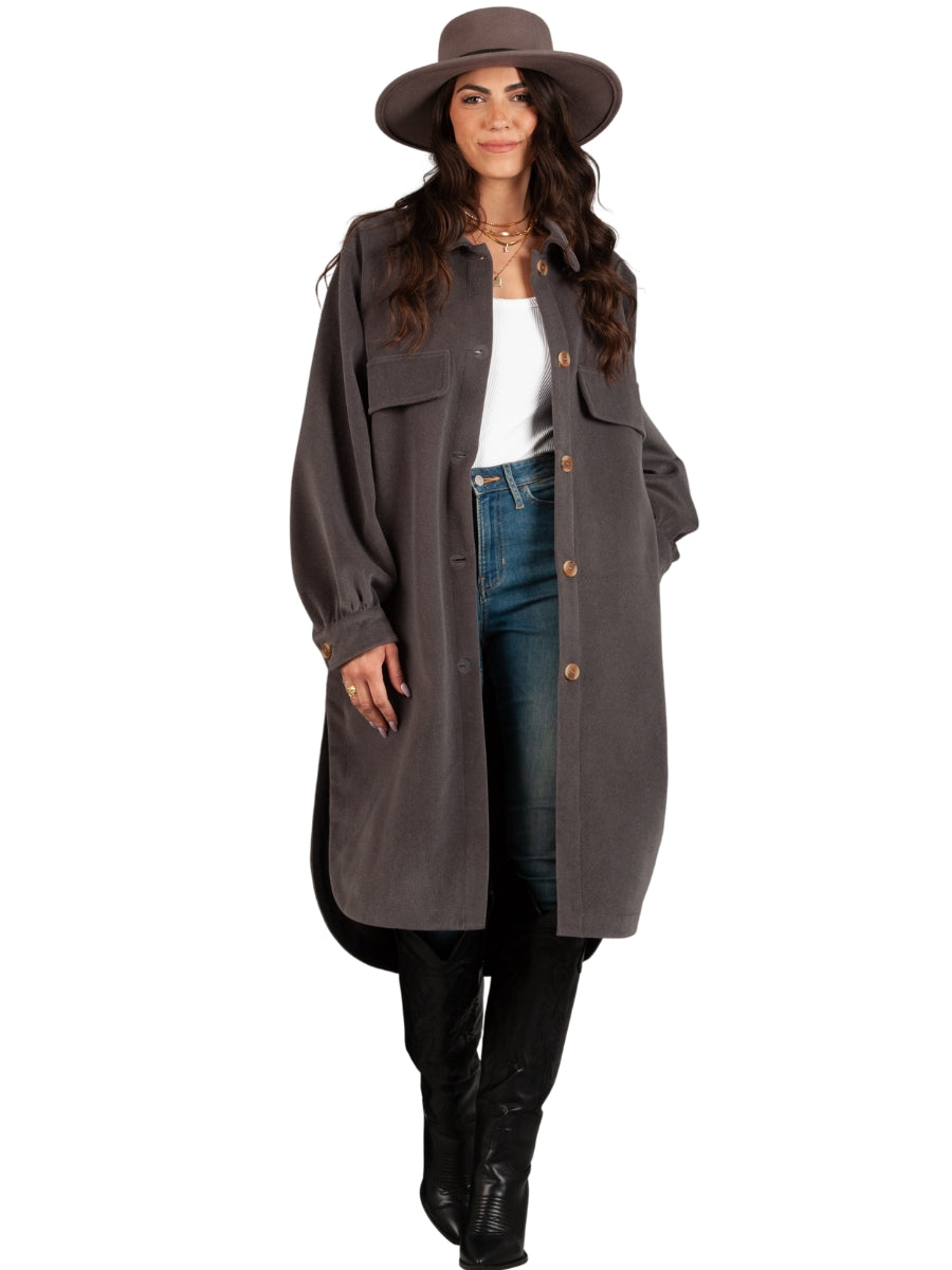 lucca couture TANANA SHACKET-DARK DOVE