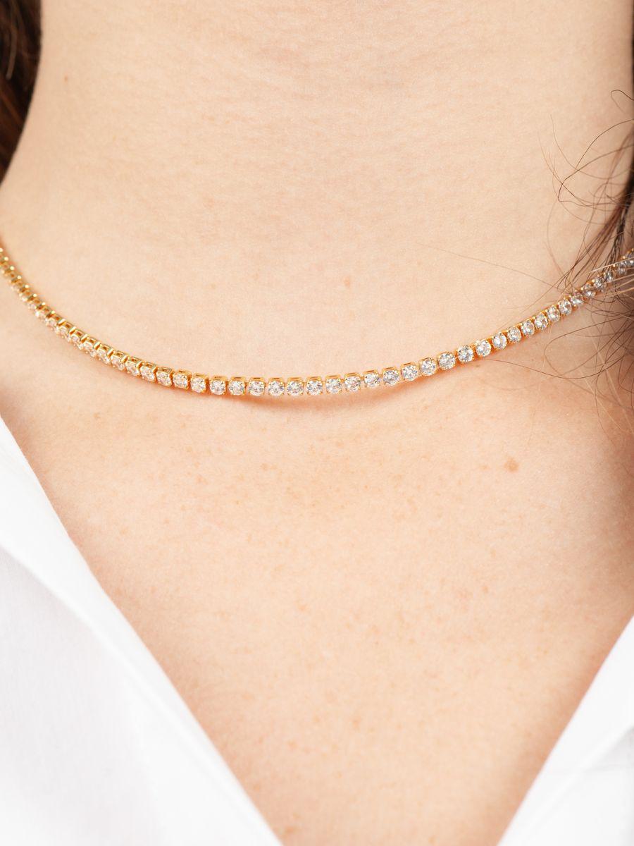 lucca couture TENNIS NECKLACE-WHITE STONE