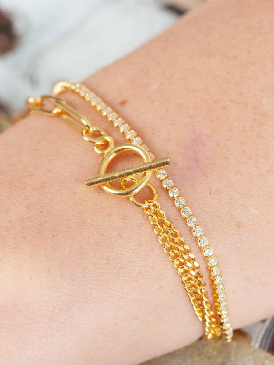 lucca couture TENNIS & TOGGLE MIX BRACELET