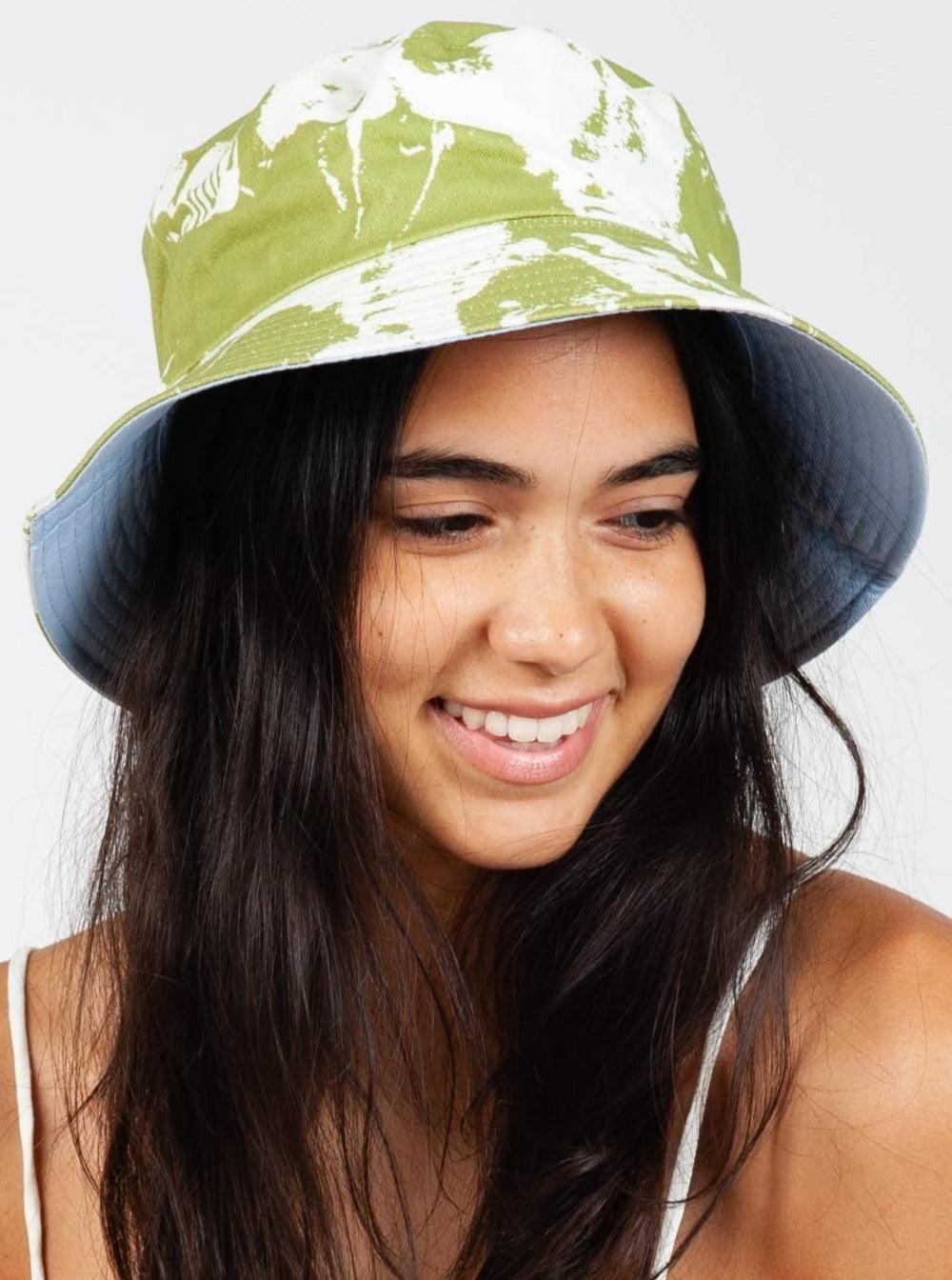 lucca couture TIDE CANVAS BUCKET HAT-GRASS