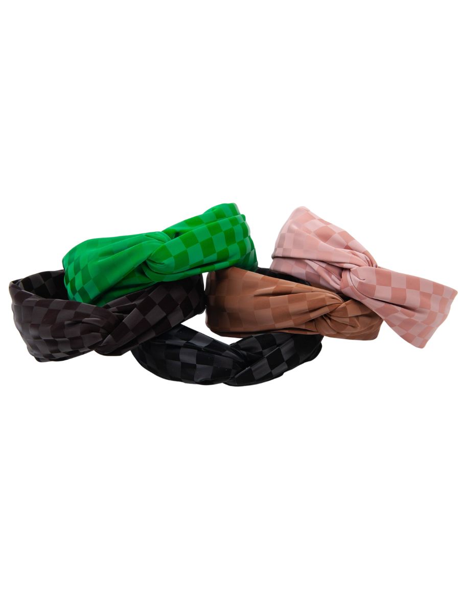 lucca couture TWISTED CHECKERS HEADBAND