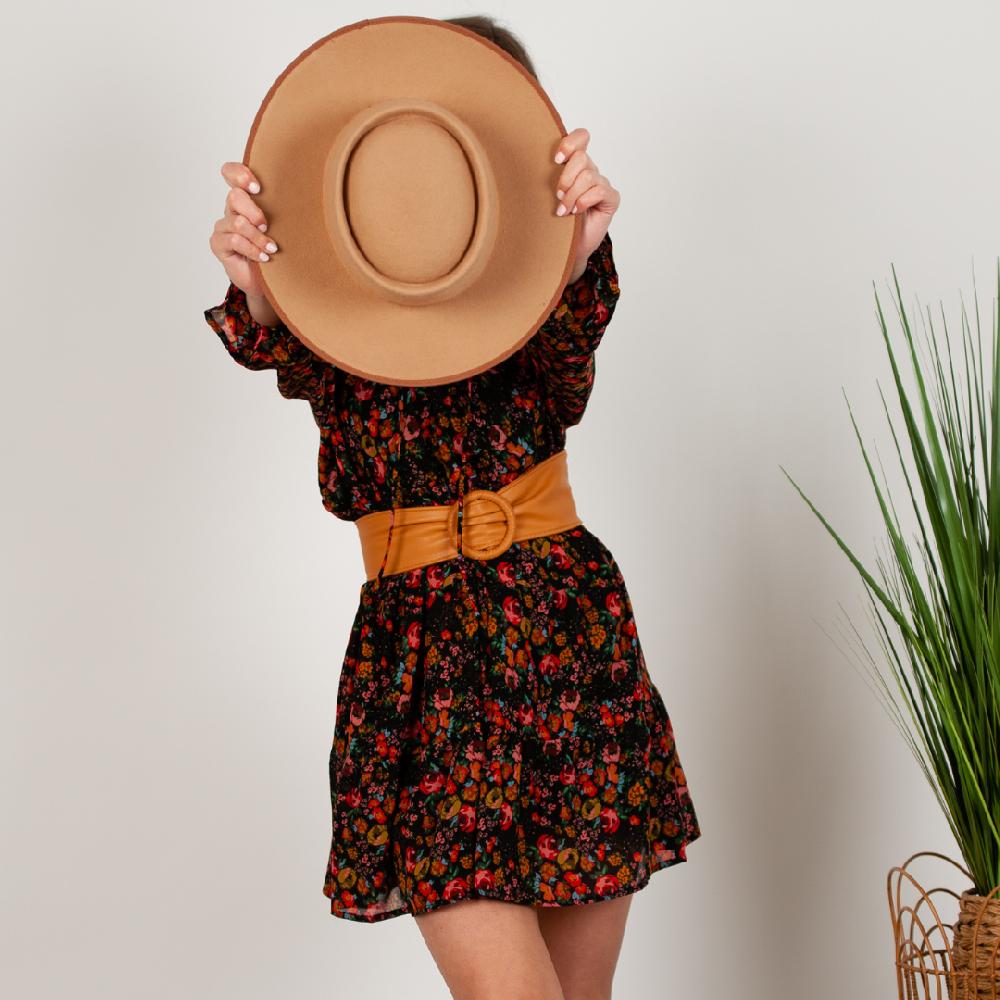 lucca couture VALERIE VEGAN O RING BELT -CAMEL