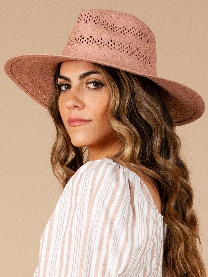 lucca couture VENTURA PAPER FEDORA-MAUVE