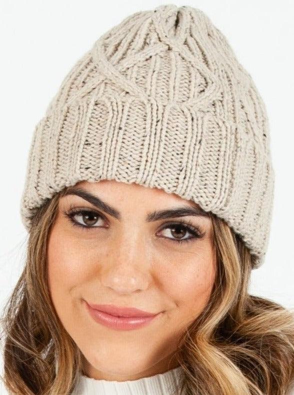 lucca couture VINSON SPECKLED BEANIE-BEIGE