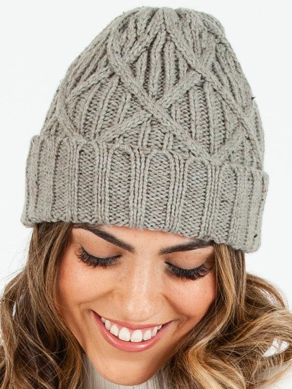 lucca couture VINSON SPECKLED BEANIE-GREY