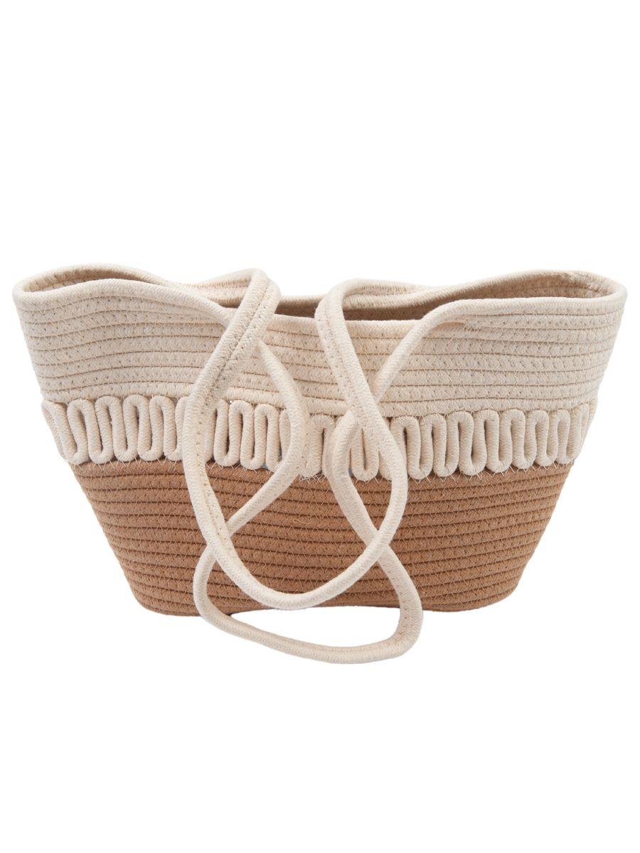 lucca couture WAVY ROPE SHOULDER BAG-KHAKI