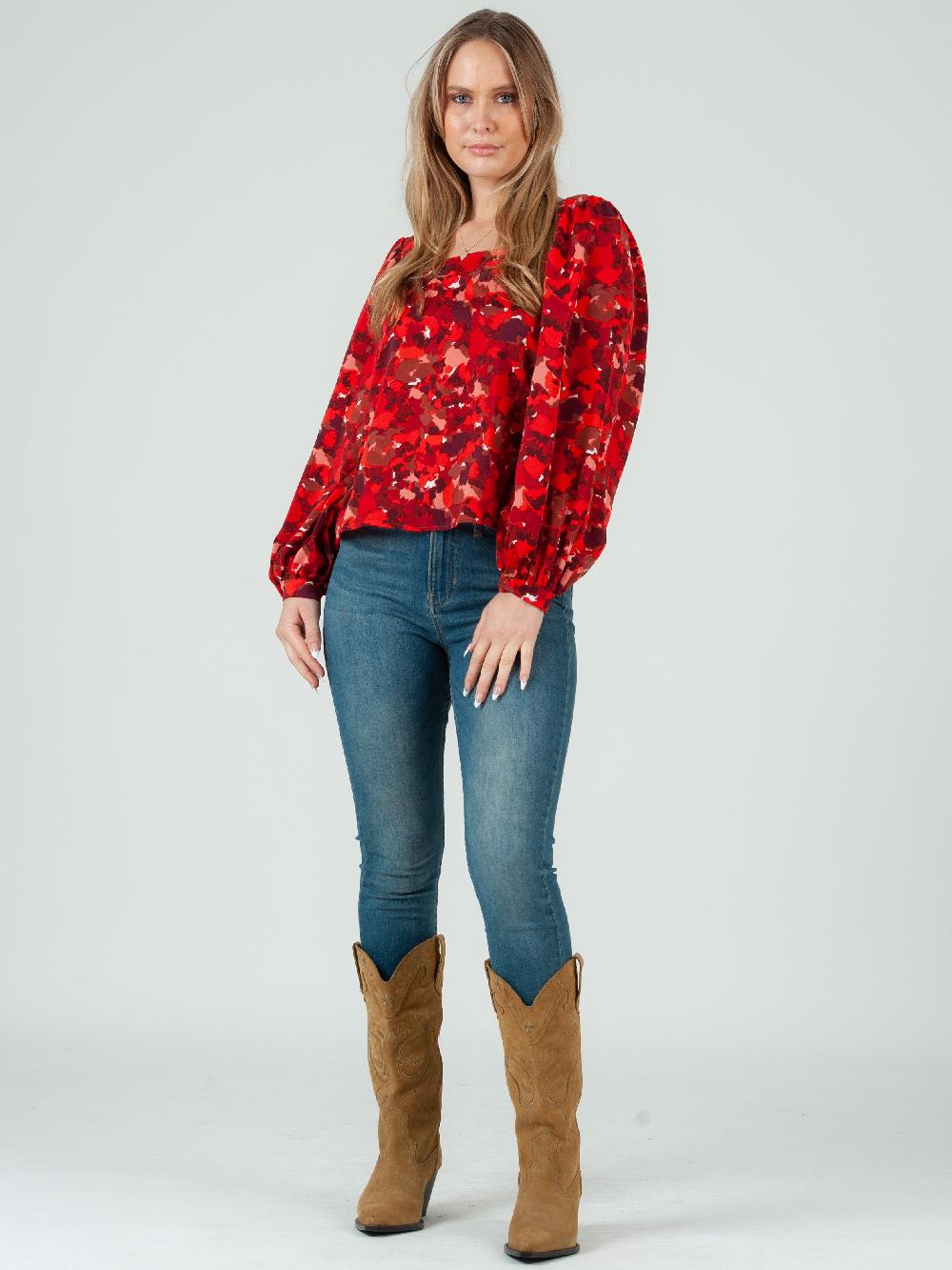 lucca couture Women's Abstract Printed Blouse