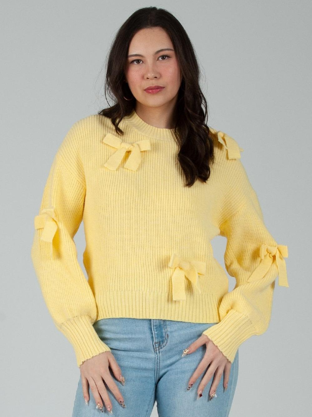 lucca couture Women's Bow Sweater