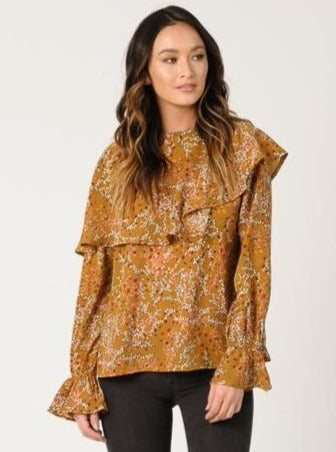 lucca couture Women's Floral Long Sleeve Top