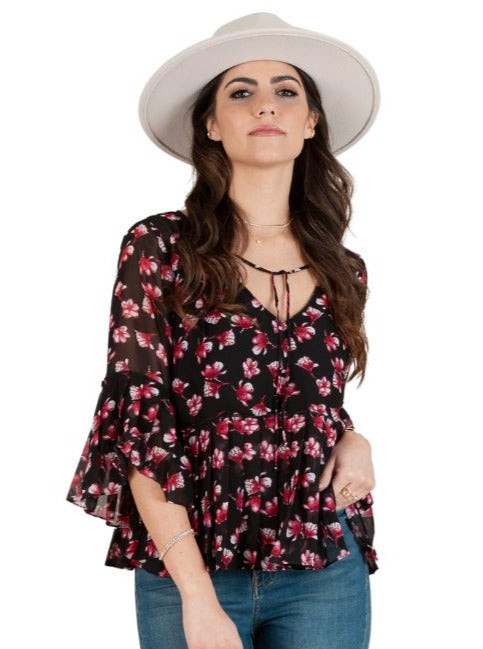 lucca couture Women's Floral Print Blouse