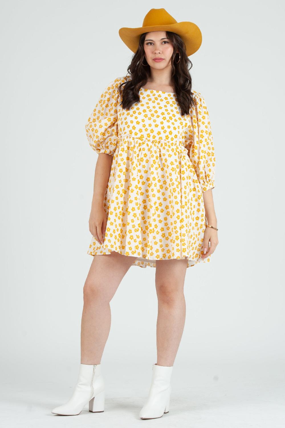 lucca couture Women's Floral Smocked Mini Dress