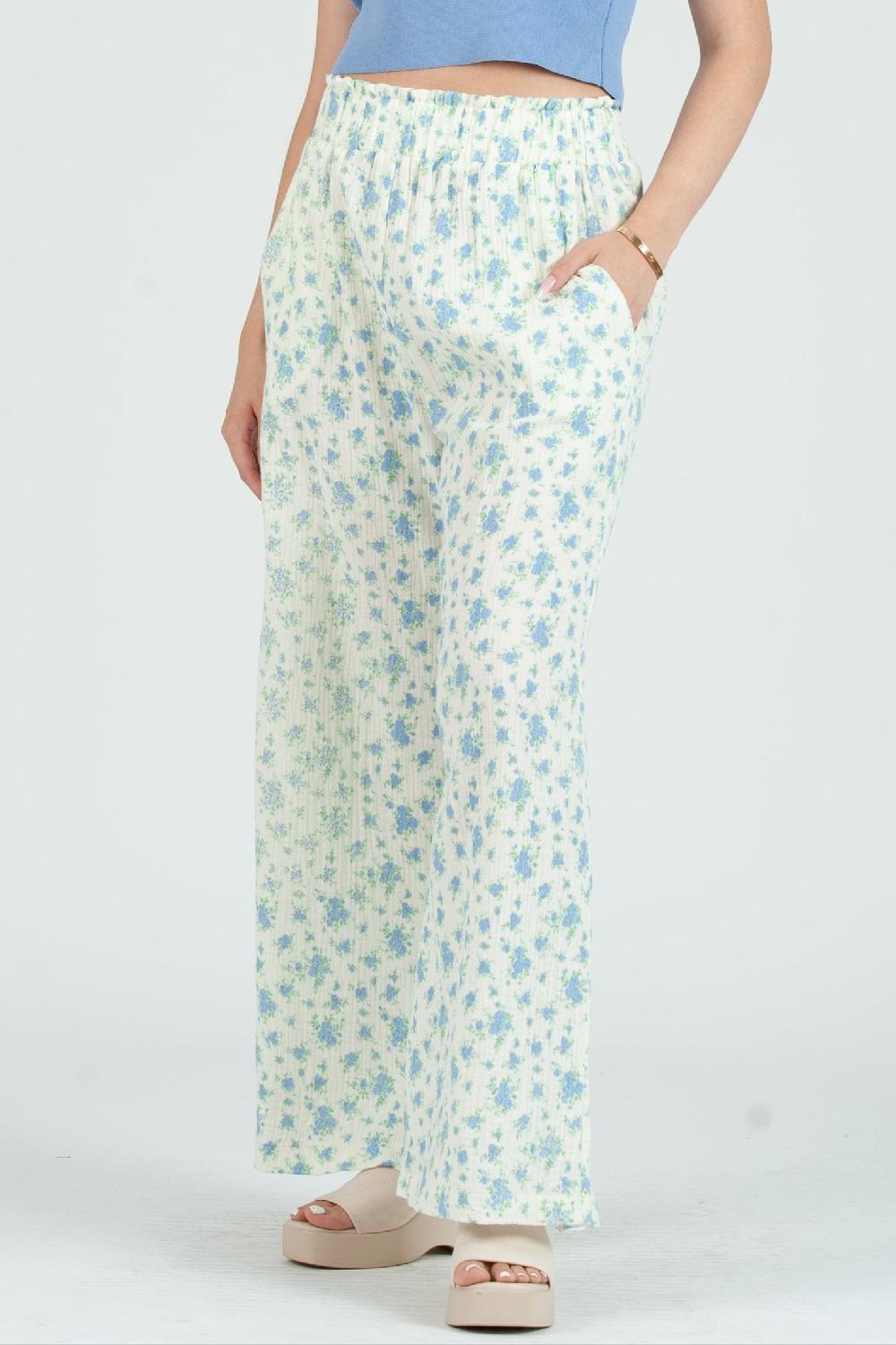 lucca couture Women's Gauze Elastic Waist Pants