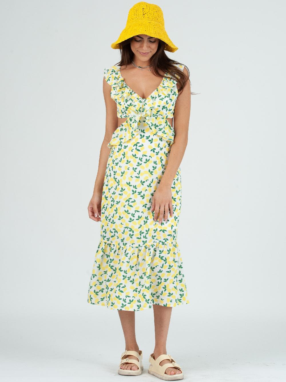 lucca couture Women's Lemon Print Dress