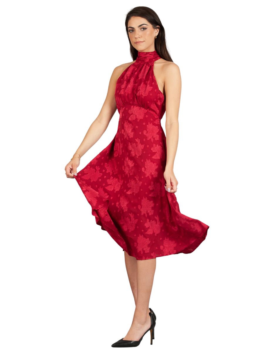 lucca couture Women's Mock Neck Midi Dress