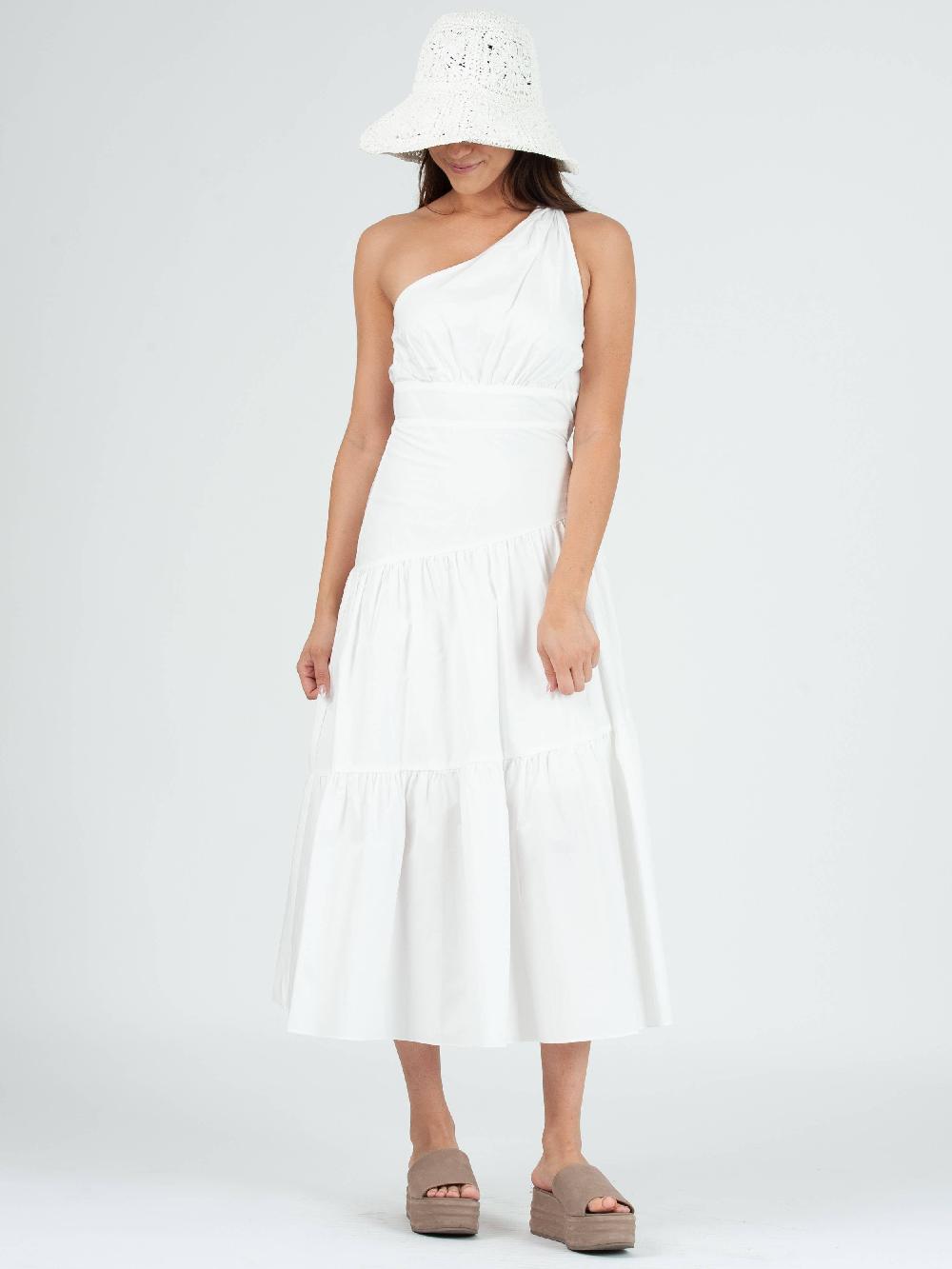 lucca couture Women's One Shoulder Midi Dress