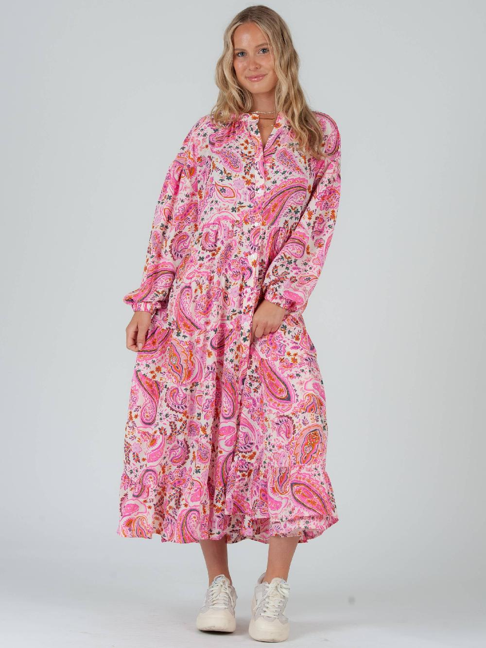 lucca couture Women's Paisley Print Maxi Dress